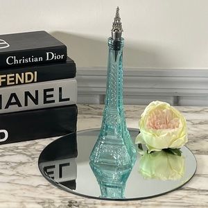 *Eiffel Tower Tall Green Glass Bottle Decanter